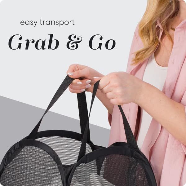 Foldable Laundry Basket - 60 x 30cm - Laundry Baskets - Mesh - Breathable - Durable - Laundry Sorter