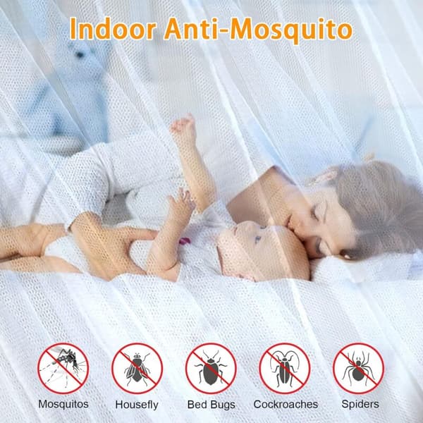 Bed Mosquito Net, Large Four-Door Mosquito Net for Effective Mosquito Isolation, Canopy Mosquito Net (190 x 240 x 210 cm)