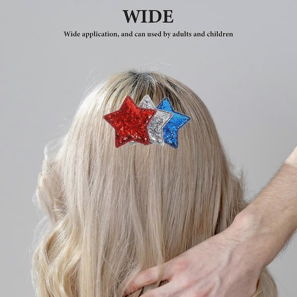 Patriotic Star Hair Clips Compatible with Independence Day with 8 Pcs Multi Multi