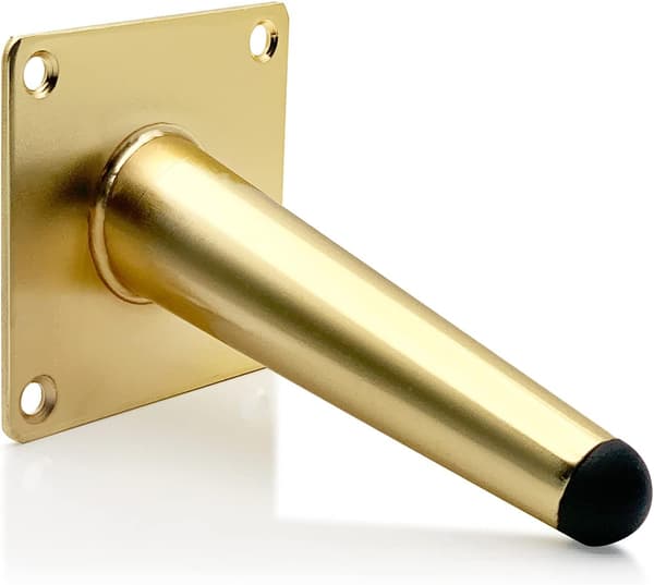 Set med 4 12 cm möbelben i hållbar metall, lutande guld bordsben, bordsben, soffa L