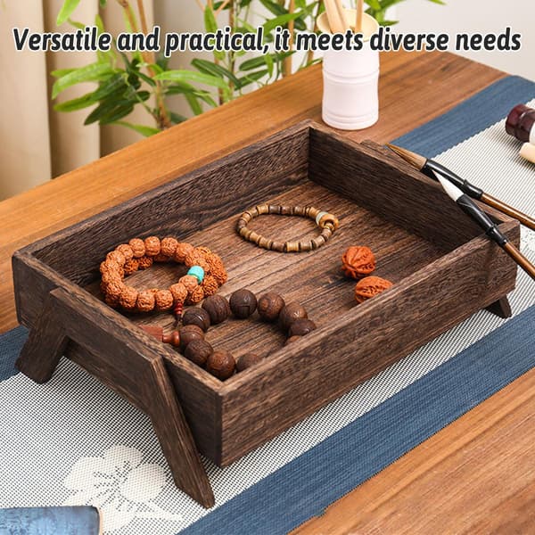 Small Solid Wood Household Tray, Tea Tray, Square Shape, Coffee and Food Serving Tray