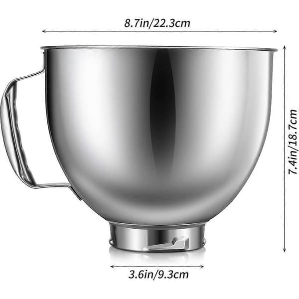 KitchenAid 4,5-5 Qt Bolle for Kjøkkenmaskin med Vippbart Hode Silver
