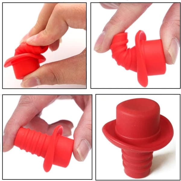 Cork Beer Bottle Stopper 6 Pieces Silicone Wine Stopper Small, ZQKLA
