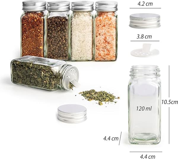 Maustepurkki 25 osaa, Maustepurkit 120 ml, BPA-vapaat lasipurkit mausteille
