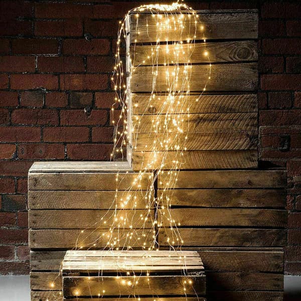 10 strenger 100 LED solcellelamper vanntette dekorative gull kobbertrådlamper for hage juletre