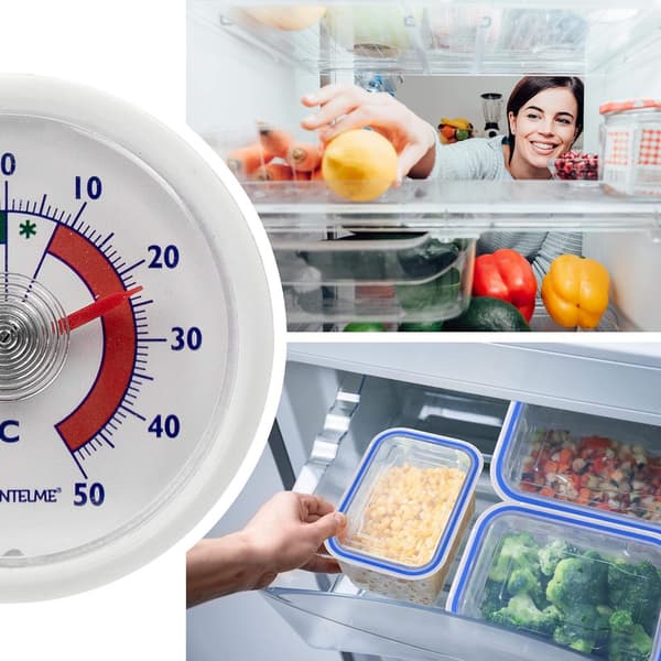 Køleskabstermometer 2 dele sæt analog selvklæbende fremstilling frysetermometer