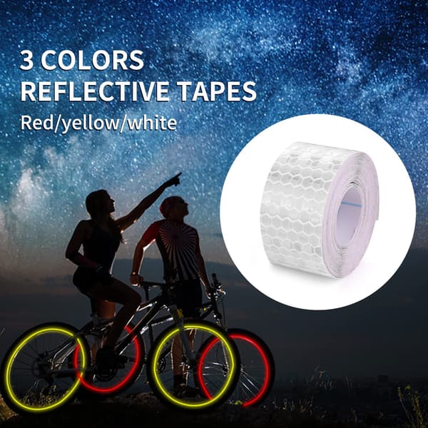 3 rullar reflekterande tejp utomhus vattentät reflekterande varningstejp reflextejp nattsäkerhetsdekaler reflekterande tejp för släpvagnar cyklar (5cmx 3m)-FX-