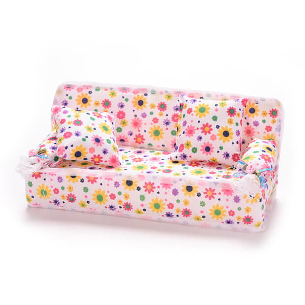 1 stk./sæt sofa med 2 puder til Barbie-dukke børns dukkehus