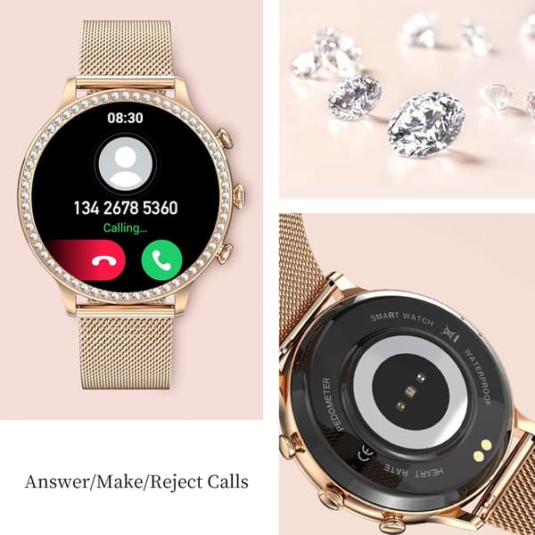 Smartklokker Kvinner, Ring/Svar/Avvis Samtaler Fitness Tracker Wat