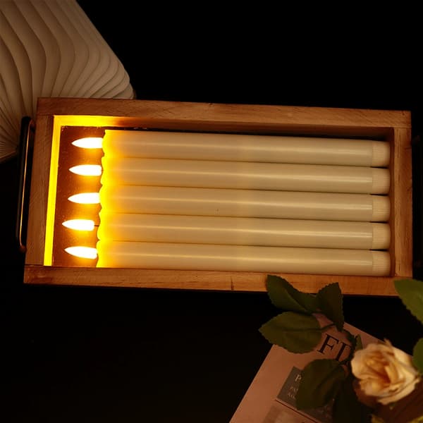 6-pack Battery Operated LED Candles with Remote Control and Timer, Real Wax Flickering Warm White Light