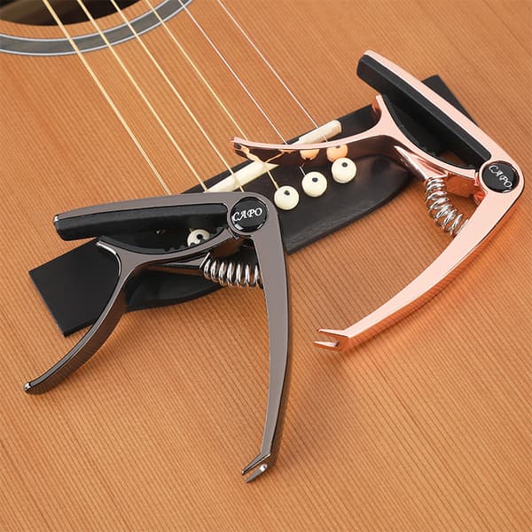 Gitarrcapo - Svart aluminiumcapo for elektrisk gitar, ukulele, bass