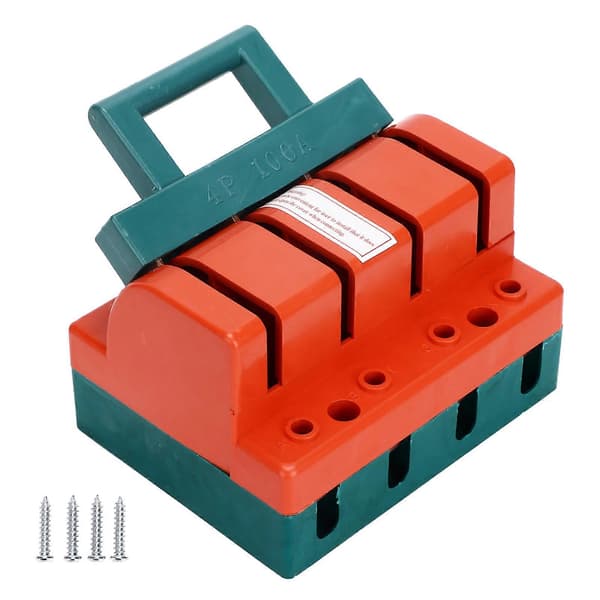 Knife Switch Safety Switch 4P Single Pole 100A AC 380V Terminal Connection Disconnect Knife Switch for Circuit Breaker