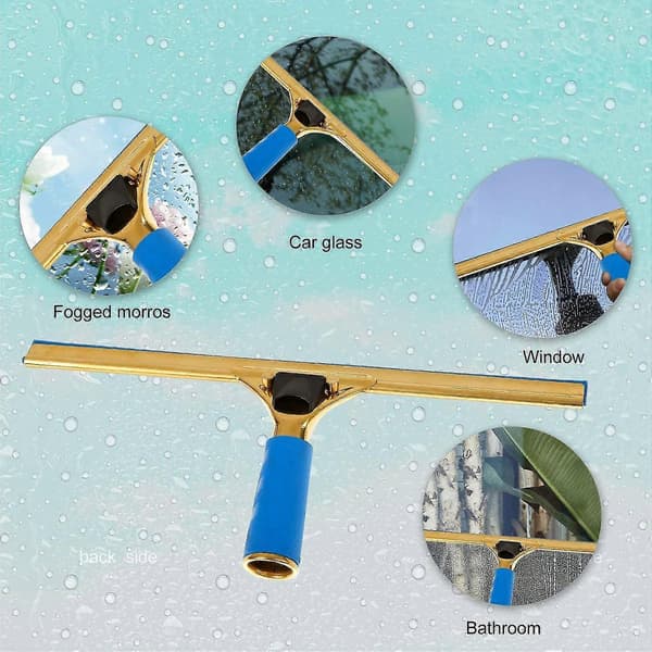 Professional Window Squeegee for Commercial Use, Window Cleaning Tool for Shower Doors, Windows and Car Glass, 1 pc - Gold
