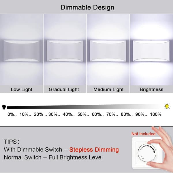 Adjustable LED Wall Lamp 7W Modern Wall Light Up and Down Wall Sconces Aluminum Decorative Light, Cool White