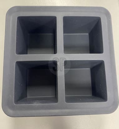 Isterning Stor 4-rums Grå firkant 16x16x6 cm grå gray