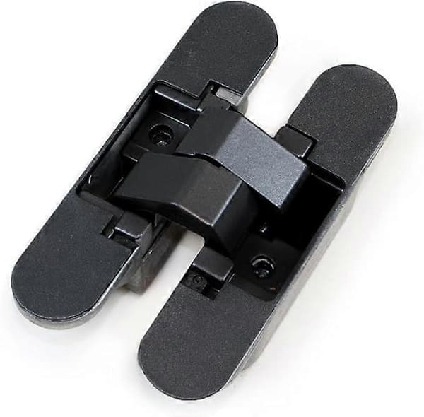 Invisible hinge for access doors, set of two invisible hinges for heavy doors, 40 kg load capacity, 180° opening, zamak, black [DB]