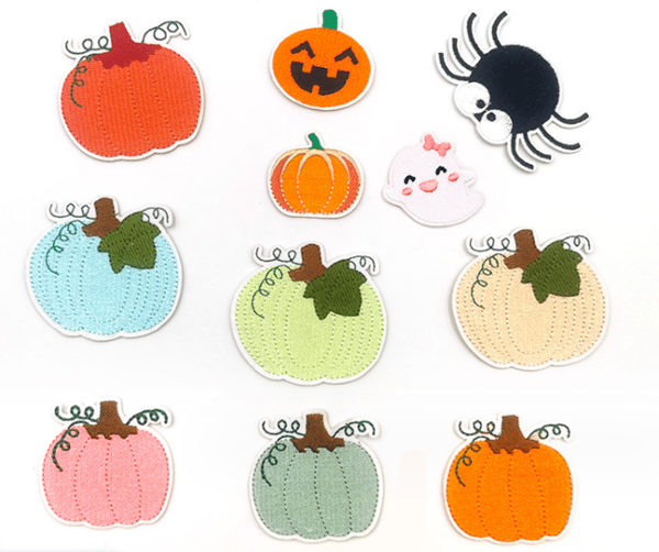 11 Halloween-broderte strykelapper, selvklebende broderi