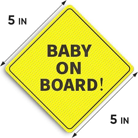 Baby On Board-skylt för bil - Ideal Stickers - 1-pack, 5\" x 5\"