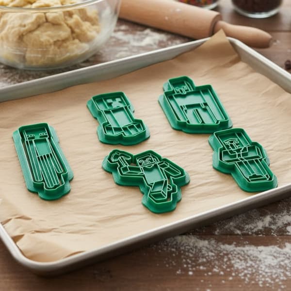 5-pak Minecraft-karakterer cookie cutters | Playdough-form Grøn M Grön m