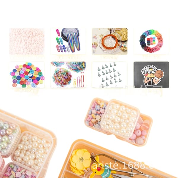 Transparent Drawer Organizer - Jewelry and Bead Storage Multi-Compartment Box for Small Parts