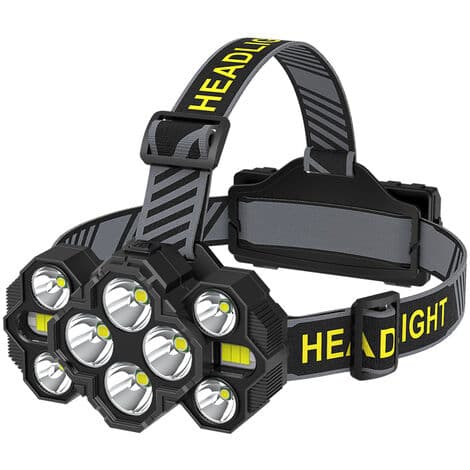 Superlys 10-kernet LED-forlygte, USB genopladelig COB udendørs lysstærk pandelampe
