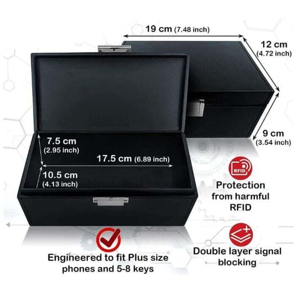 Extra Large Faraday Box for Car Keys RFID Anti-Theft Box for Car Security Key Storage Box.