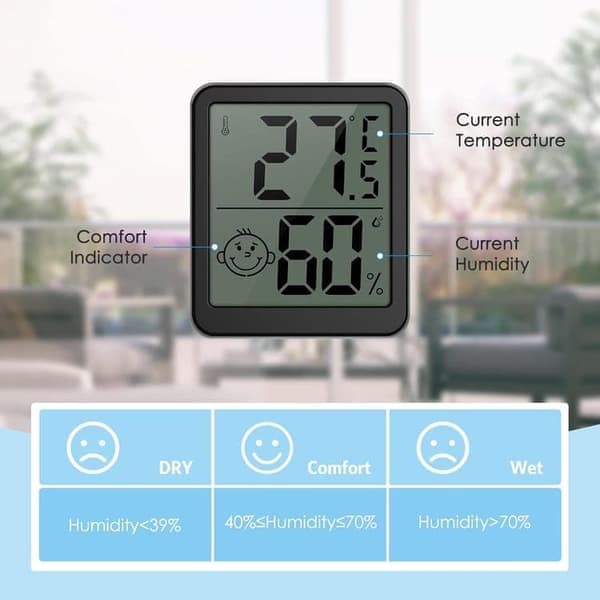 Digital termometer och hygrometer för inomhusbruk – 4-pack temperatur- och fuktmätare med display, hög precision