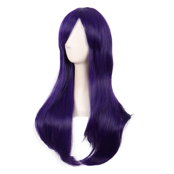 Peruk Anime pitkä kihara peruukki 70CM (Tummanvioletti)