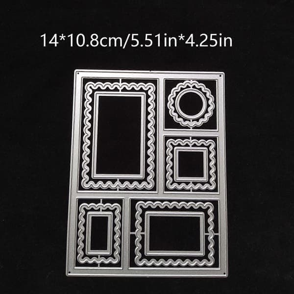 Ram Metall Stansar Kolstål Kant Skärande Stansar för Kort DIY Scrapbooking