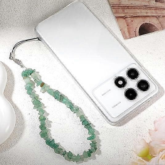 Turquoise Green Phone Charm, Natural Gemstone Beaded Phone Strap Wrist