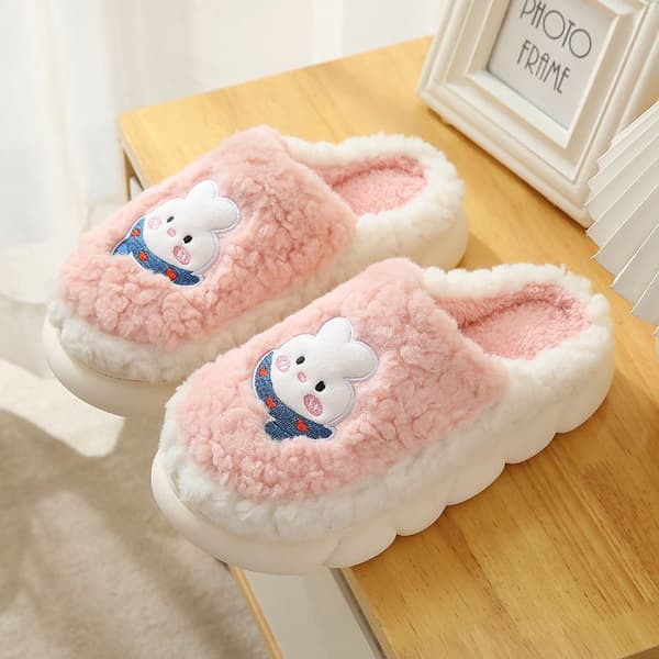 Memory foam hjemmesko, søde dame hjemmesko, komfortable skridsikre hjemmesko, bløde og varme plys fluffy hjemmesko, plysforede hjemmesko