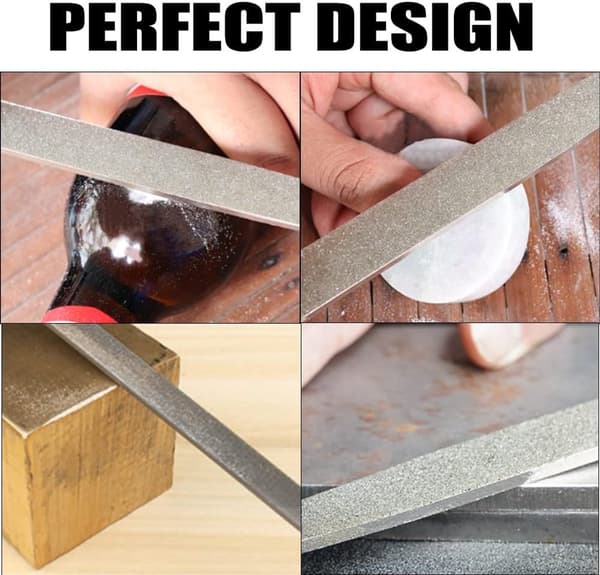 Diamantfil, 120 mm, med plasthåndtag, til slibning og polering