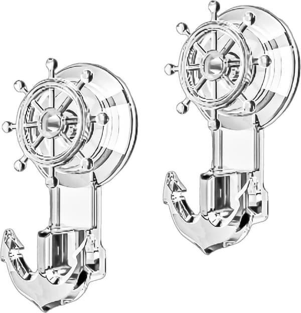 Suction Cup Hooks, 2-pack Creative Transparent Anchors, Extra Strong for Windows, Glass, and Bathrooms
