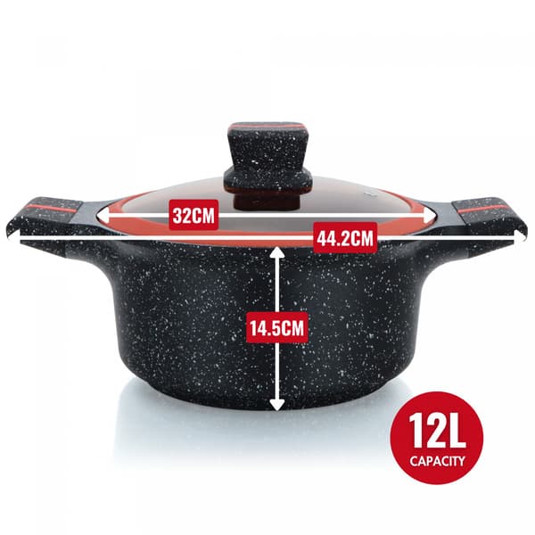 Gryde - Kasserolle med Glaslåg 2900 32 cm