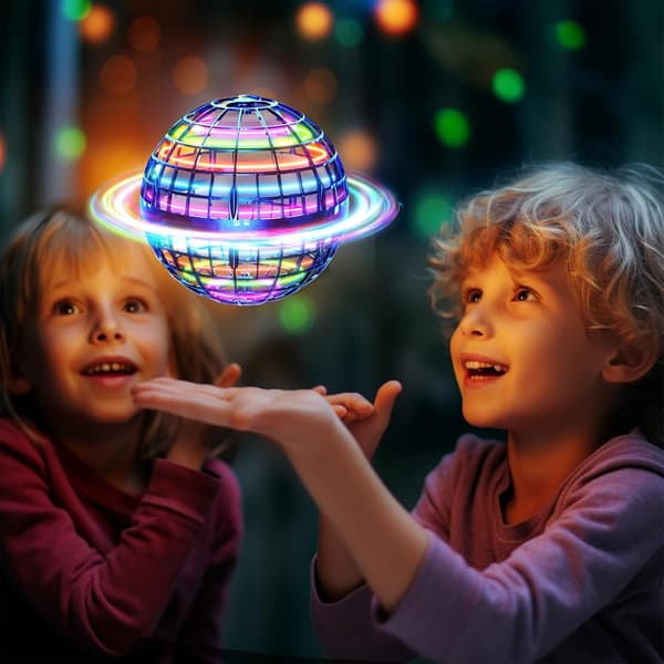 Flying Ball, Boomerang Drone with Colorful Lights (Blue)