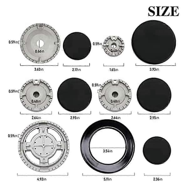 Gas Stove Burner Upgrade Kit with Crown Flame Protection, Suitable for Kitchen Stove Knobs