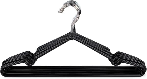 Premium Rubberized Metal Hangers (Black) - 20-Pack, Space-Saving, Organization, Storage, Heavy-Duty Hangers for Wardrobe, Walk-in Closet