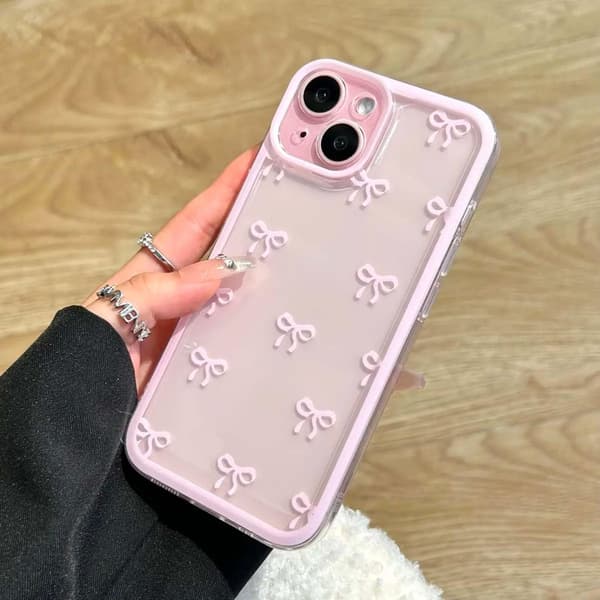 Transparent iPhone 15 Plus-cover med sødt blomstermønster og kamerabeskyttelse [JUN] iPhone 15PLUS iPhone 15PLUS