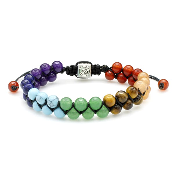 7 Chakra Healing Crystals Armband Kvinnors Reiki Sten Rep Fläta