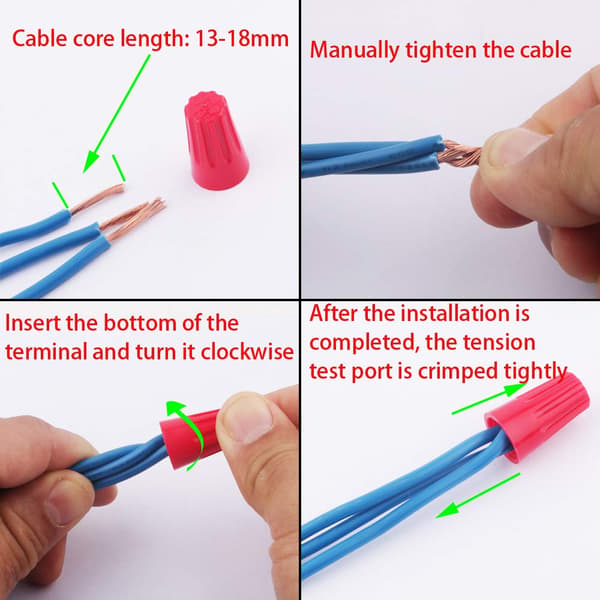 300 pcs Connector Terminals, Automatic Quick Connectors for Cables