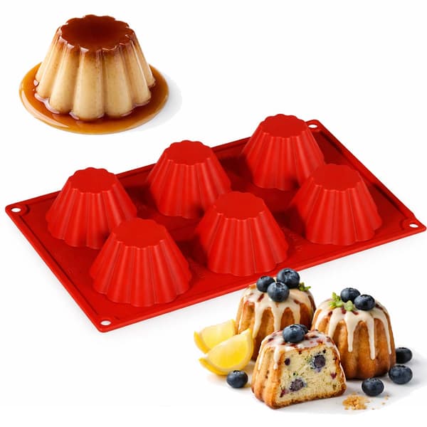 Silikonform Canelé Muffins & Minikaker – 6 Rom Non-Stick | 26x18 cm