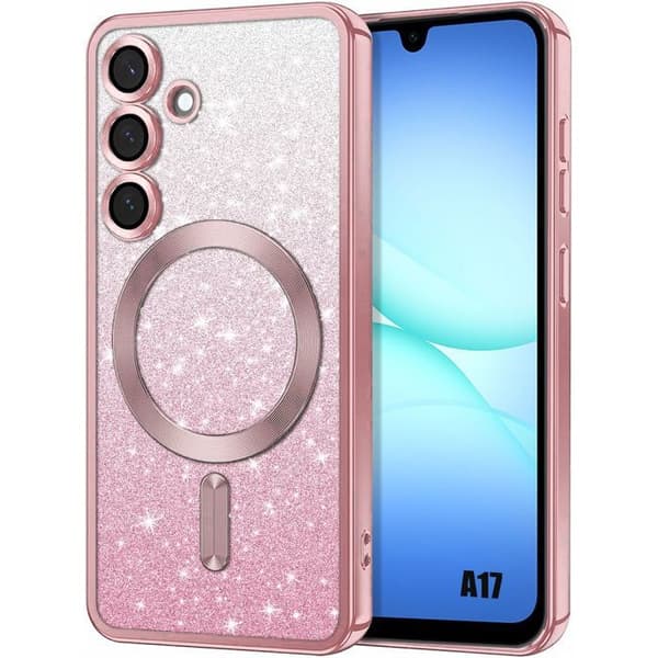 Booling Glitter Rosa Silikondeksel til Samsung Galaxy A17 4G/5G-FY-