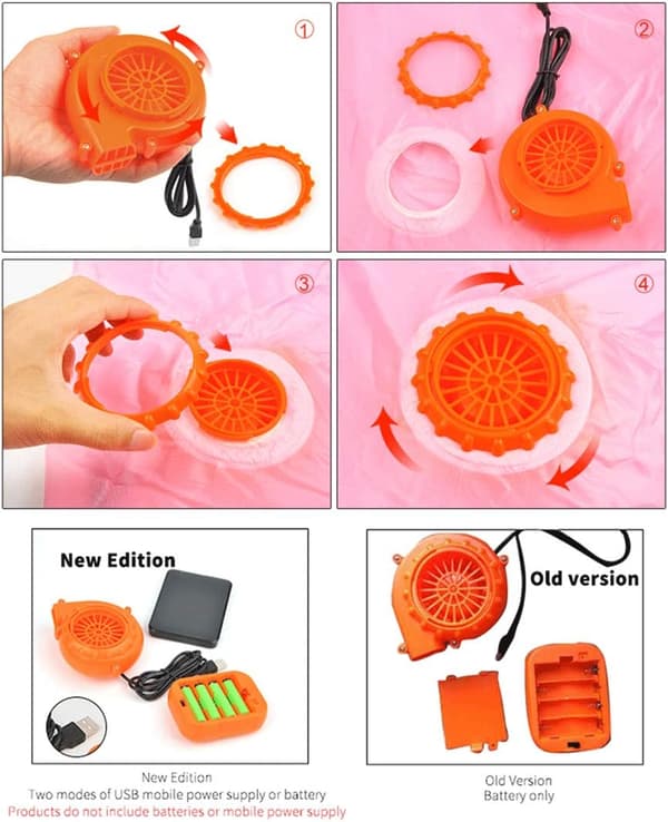 Inflatable Costume Accessory USB Inflatable Costume Fan Blower Air Pump and Battery Case for Inflatable Costume