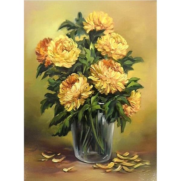 30x40 cm-15 5D Diamantmaling DIY Komplett, Blomsterkomposisjon
