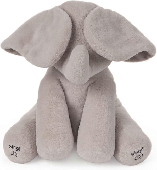 Animerad Flappy Elefant Kosedyr Babyleke Plysj For Gutter Og Jenter, Grå, 30 cm (Stiler Kan Variere)