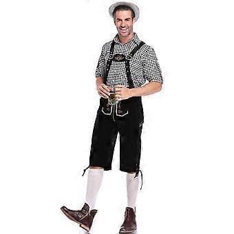 Oktoberfest og ølfestival bayersk Oktoberfest kostumesæt til mænd (L Sort)