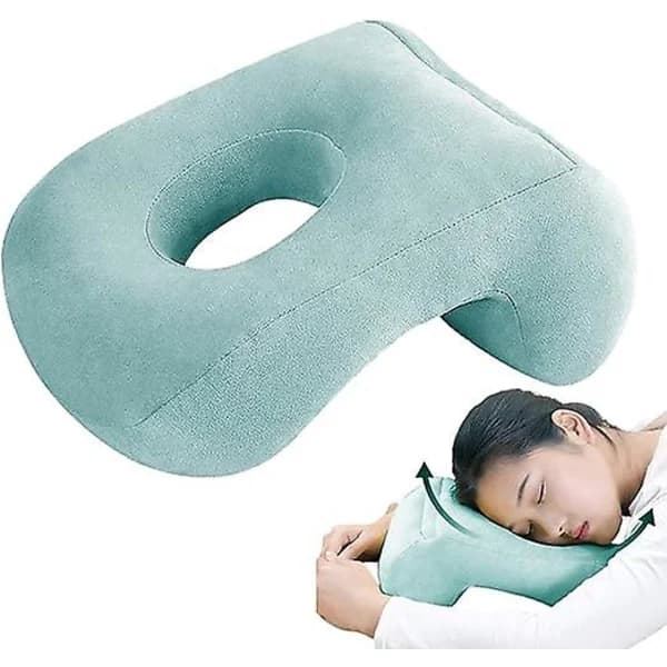 Face Down Pillow | Comfortable Soft Sleeping Pillow with Armhole, Donut Shaped Face Pillow Massage Headrest Facedown Desk Neck Pillow for Nap