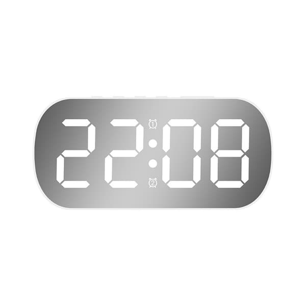 Elektroninen kello valkoisella LED-digitaalinäytöllä