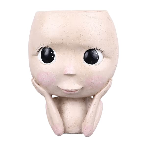 Large Resin Face Pot, Creative Head Pots for Succulents with Drainage Hole for Herbs Cacti