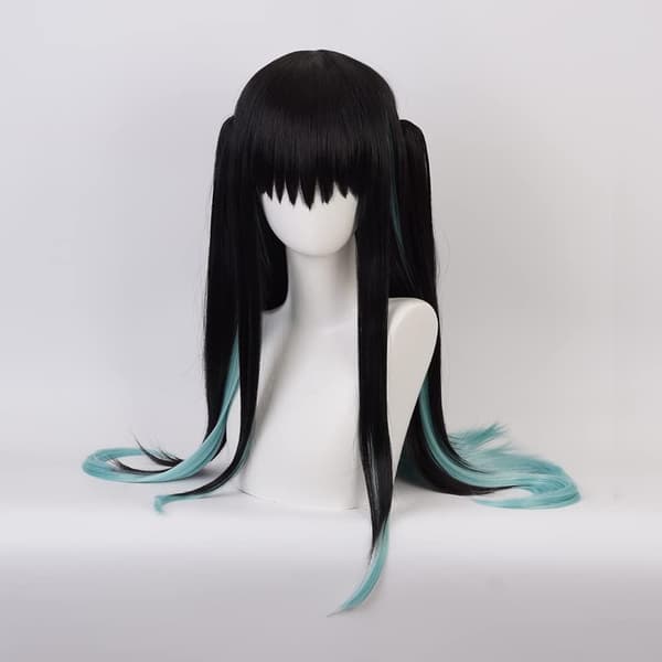 Gradientfärgad cosplayperuk för män och pojkar